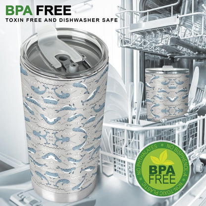 Narwhal Pattern Print Tumbler