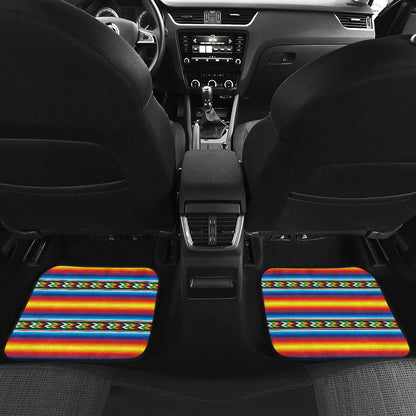 Mexican Blanket ZigZag Print Pattern Car Floor Mats Front Back