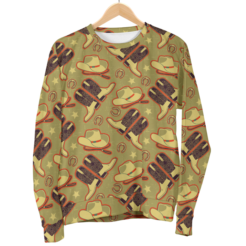 Western Cowboy Themed Men Long Sleeve Sweatshirt