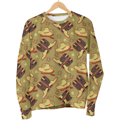Western Cowboy Themed Men Long Sleeve Sweatshirt
