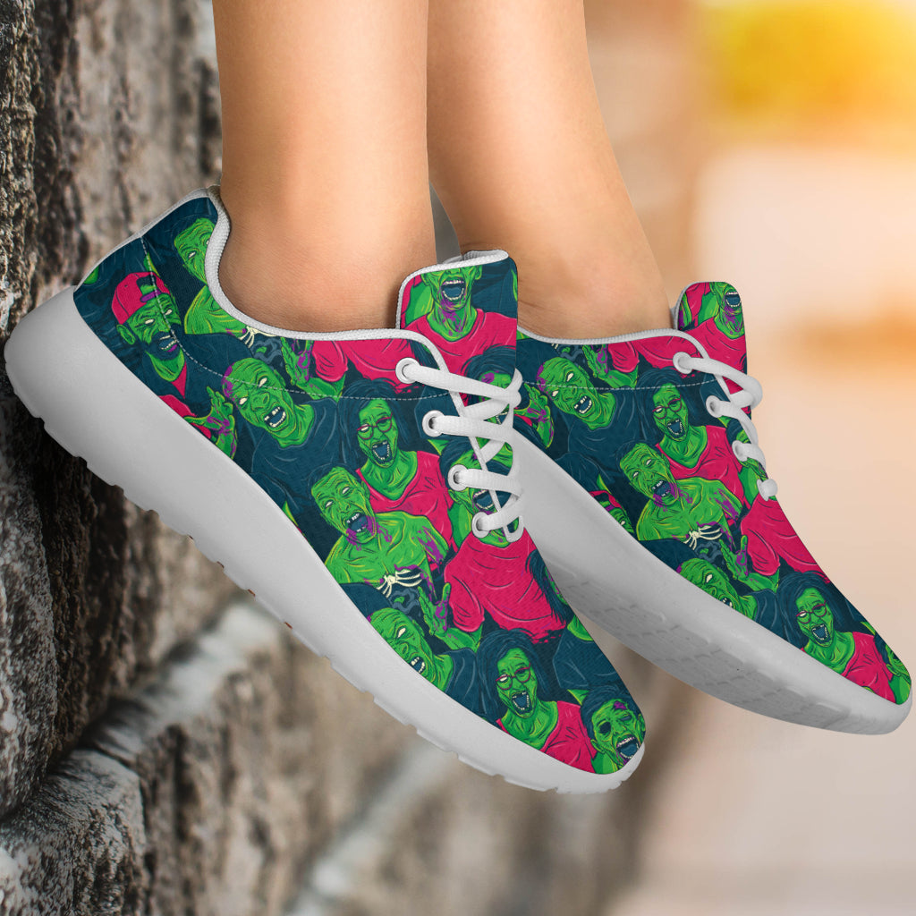 Zombie Themed Design Pattern Print Athletic Shoes