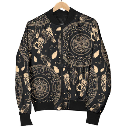 Dream Catcher Mandala Boho Moon Men Bomber Jacket