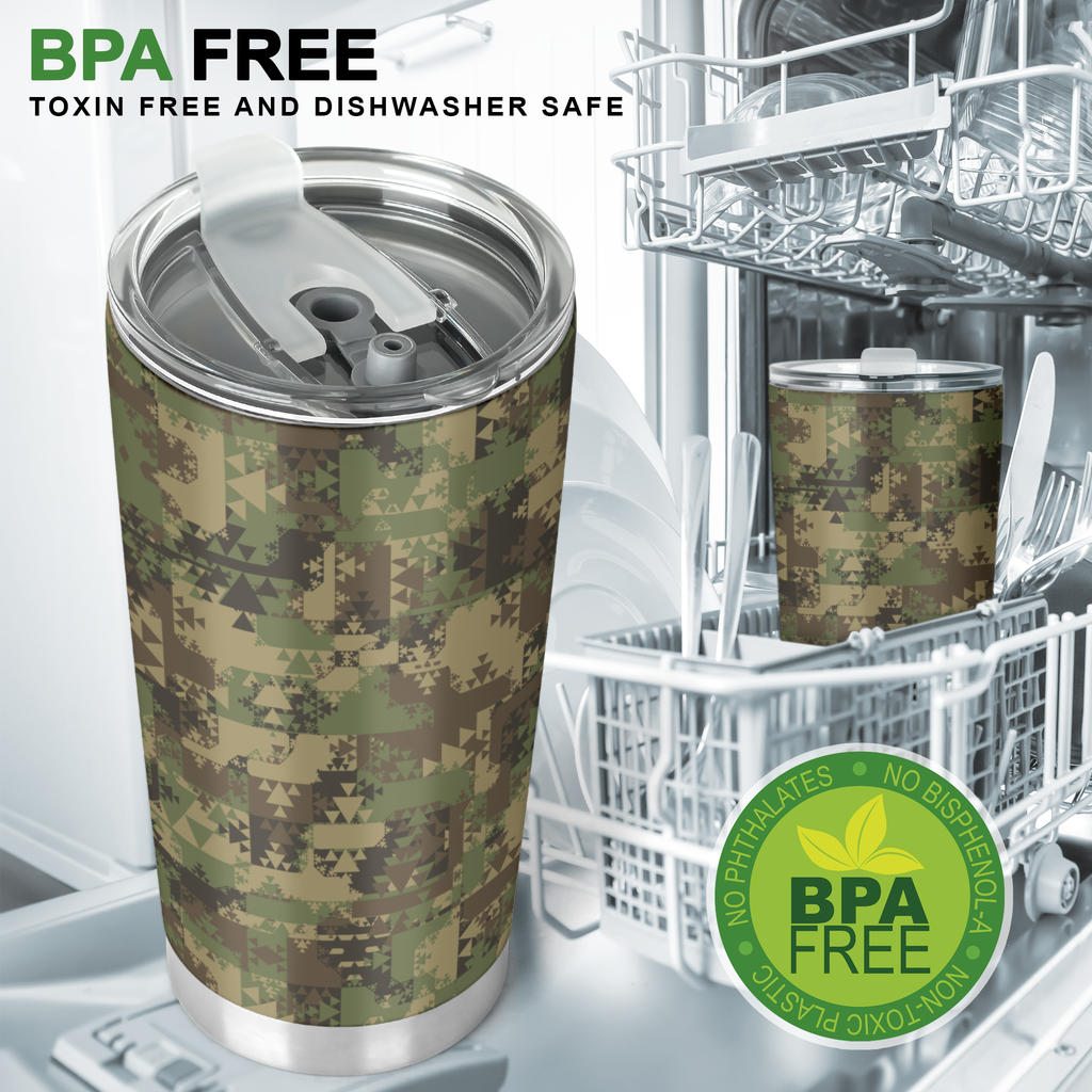 Camouflage Aztec Green Army Print Tumbler