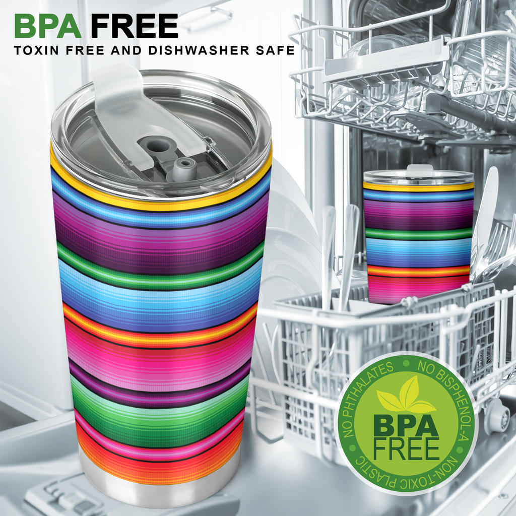 Mexican Blanket Colorful Print Pattern Tumbler