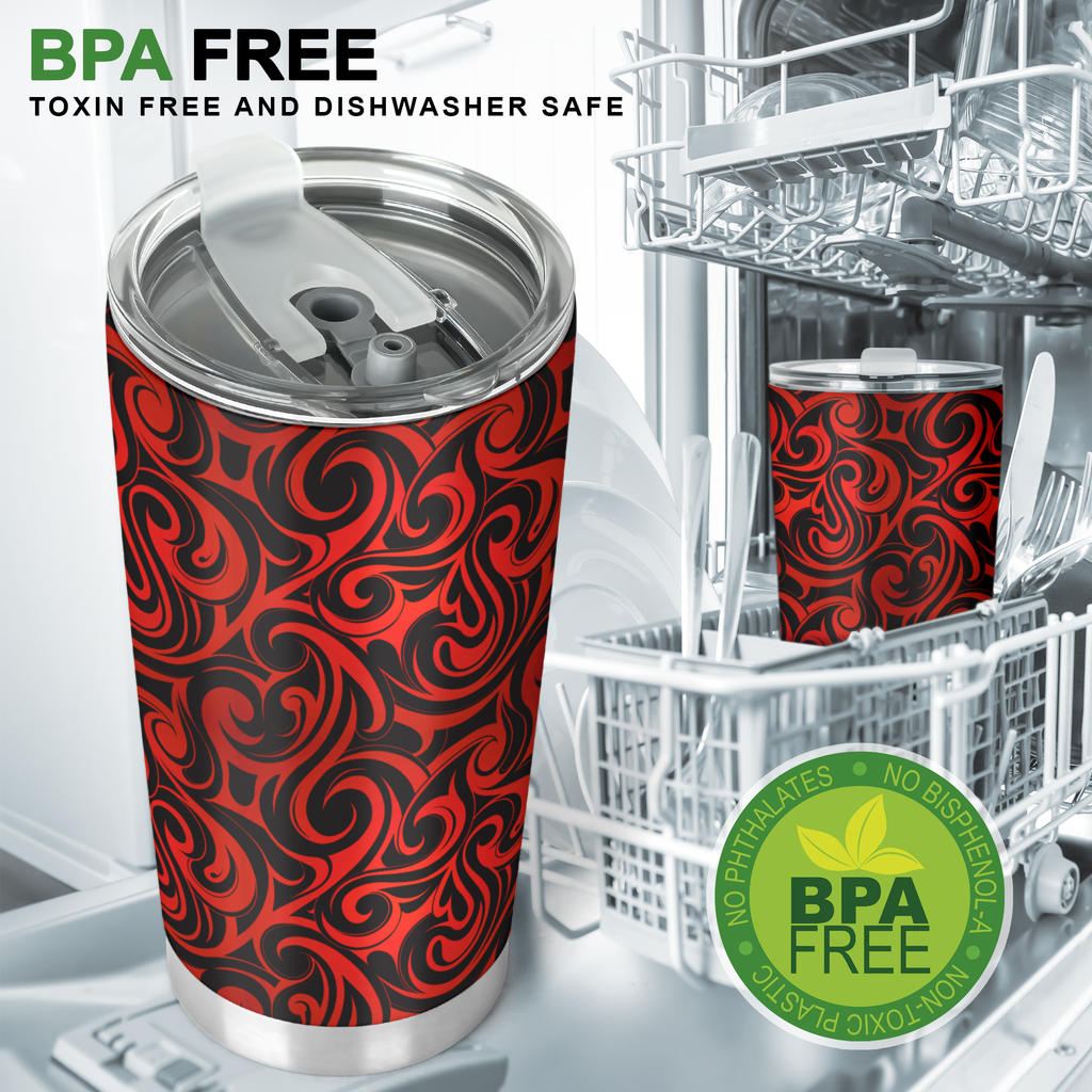 Maori Red Black Themed Design Tumbler