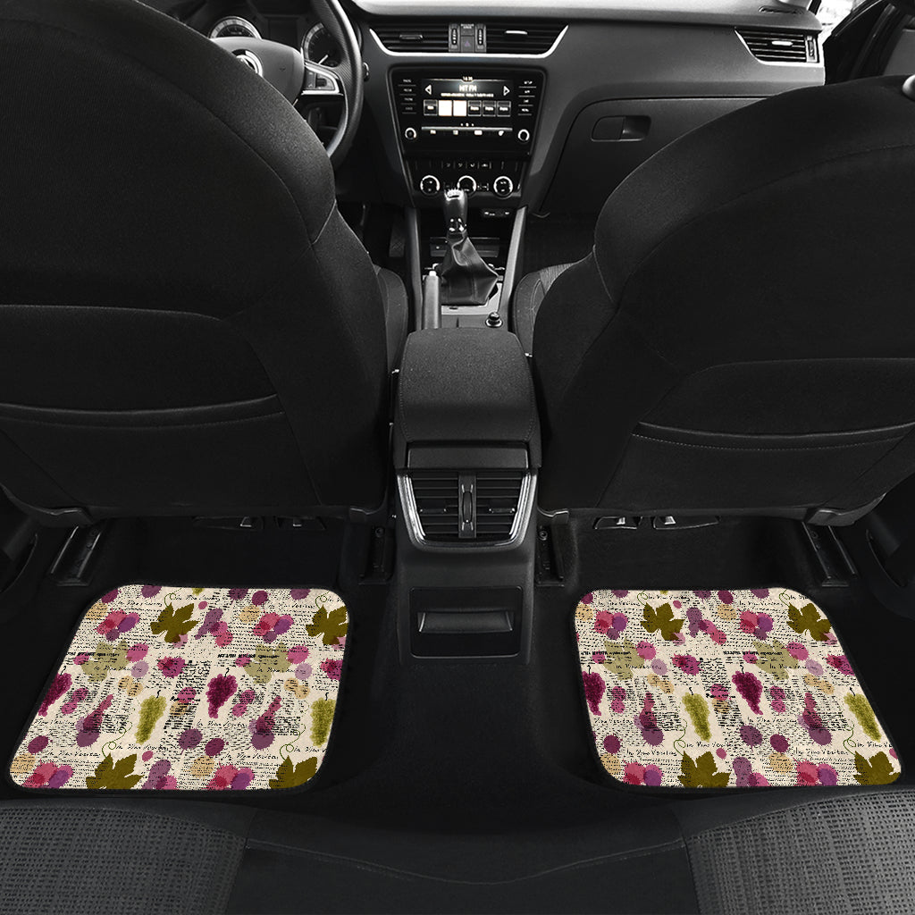 Wine Style Design Print Car Floor Mats Front Back