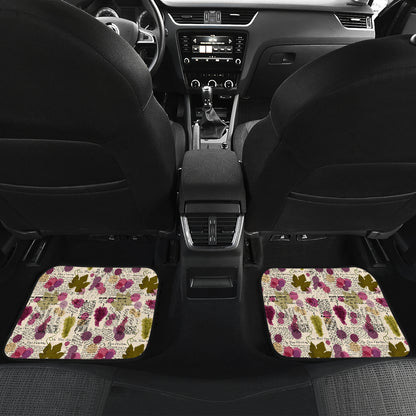 Wine Style Design Print Car Floor Mats Front Back