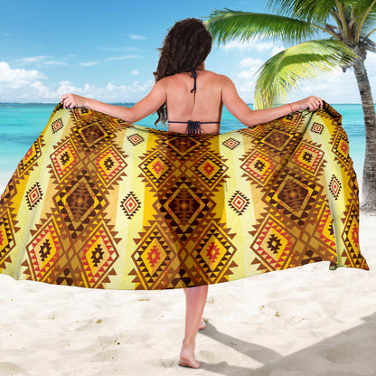 Native Pattern Print Design A09 Sarong Pareo Wrap