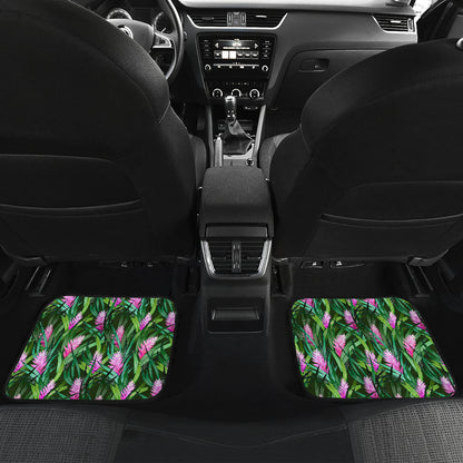 Tropical Folower Pink Heliconia Print Car Floor Mats Front Back