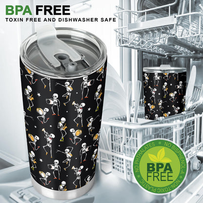 Skeleton Dance Print Tumbler