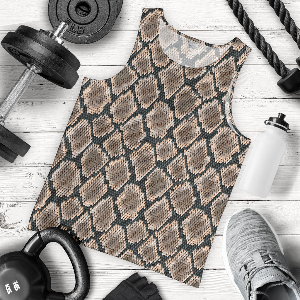 Snake Skin Design Print Men Tank Top