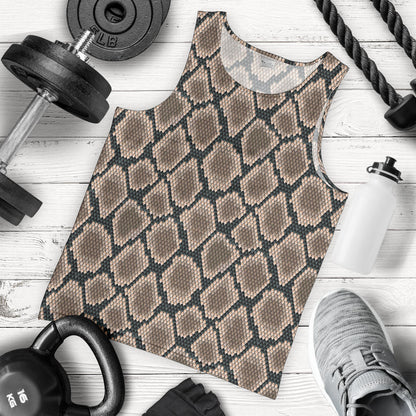 Snake Skin Design Print Men Tank Top