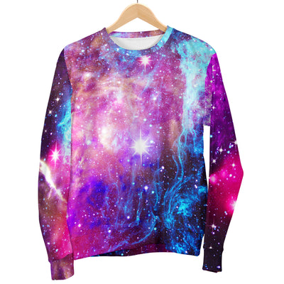 Galaxy Night Purple Space Print  Women Long Sleeve Sweatshirt