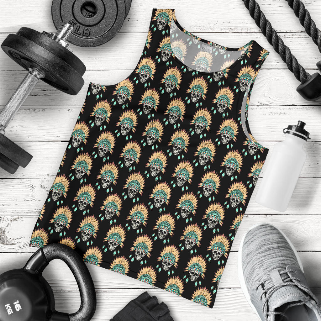 American indian Skull Pattern Men Tank Top