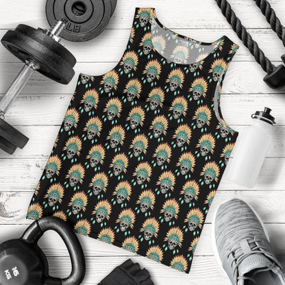 American indian Skull Pattern Men Tank Top