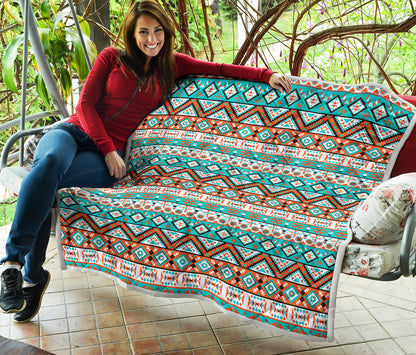 Navajo Style Print Pattern Quilt Bedspread