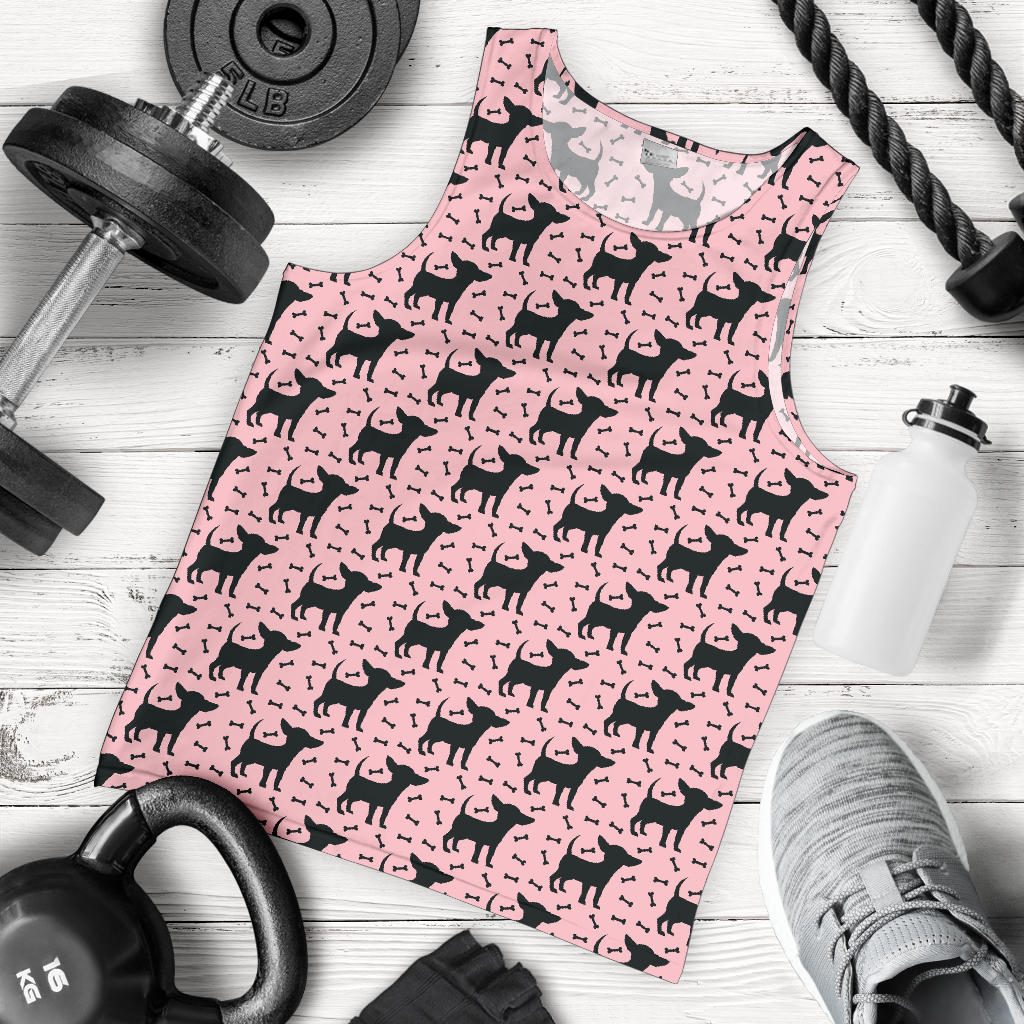Chihuahua Pink Print Pattern Men Tank Top