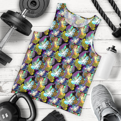 Unicorn With Wings Print Pattern Men Tank Top