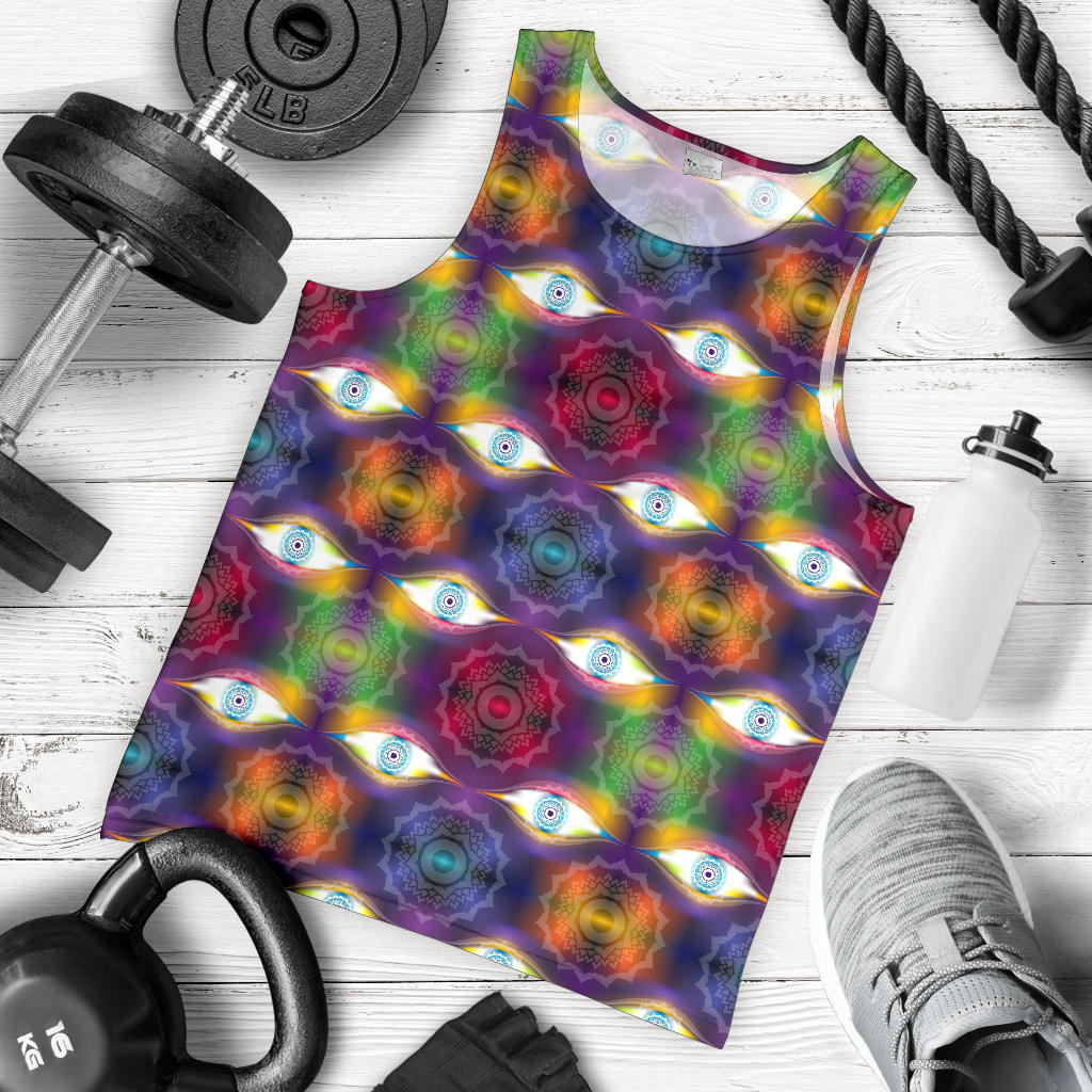Chakra Eye Print Pattern Men Tank Top