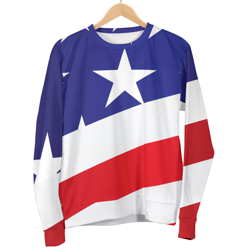 American flag Print Men Long Sleeve Sweatshirt