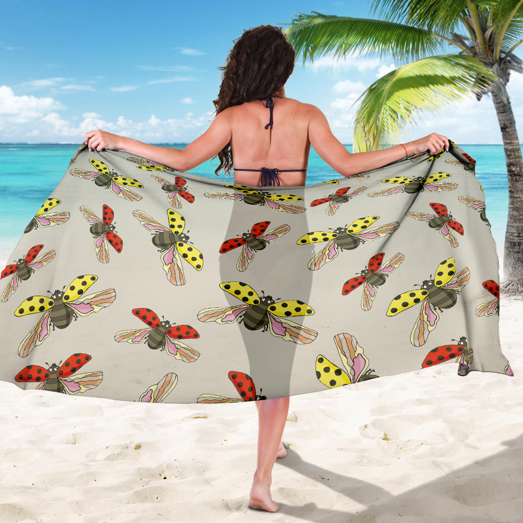 Ladybug Pattern Print Design 04 Sarong Pareo Wrap