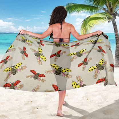 Ladybug Pattern Print Design 04 Sarong Pareo Wrap