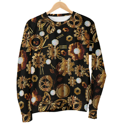 Steampunk Butterfly Design Themed Print Women Long Sleeve Sweatshirt