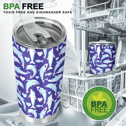 Dolphin Smile Print Pattern Tumbler