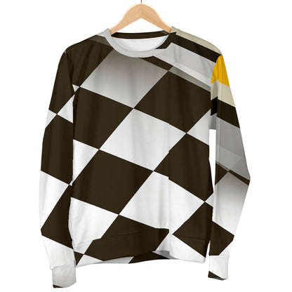 Checkered Flag Racing Style Men Long Sleeve Sweatshirt