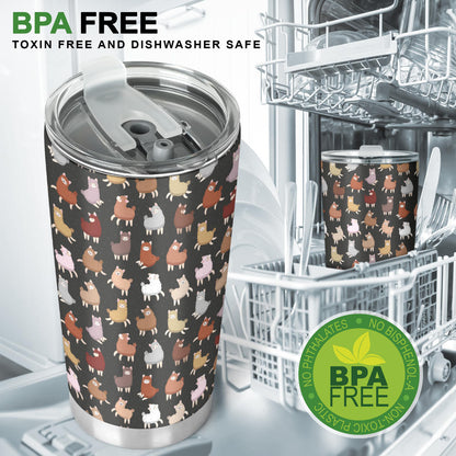 Alpaca Cute Design Themed Print Tumbler
