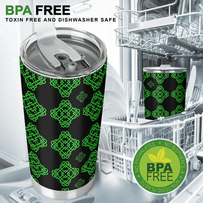 Celtic Knot Green Neon Design Tumbler