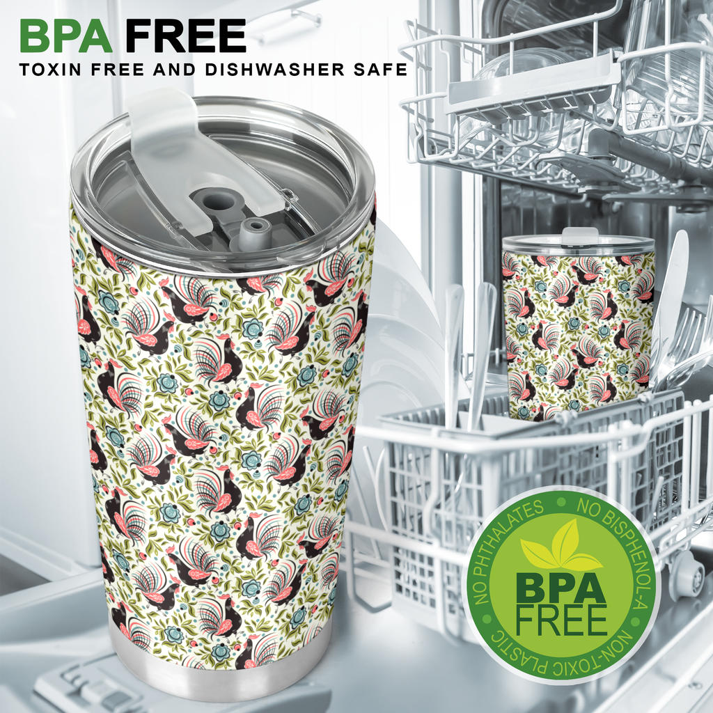 Rooster Print Design Tumbler