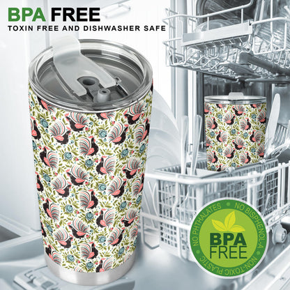 Rooster Print Design Tumbler