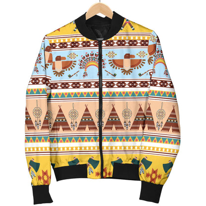 Native American Pattern Design Print Men Bomber Jacket