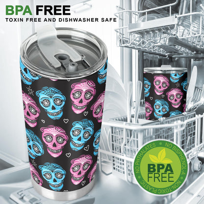 Day of the Dead Skull Print Pattern Tumbler