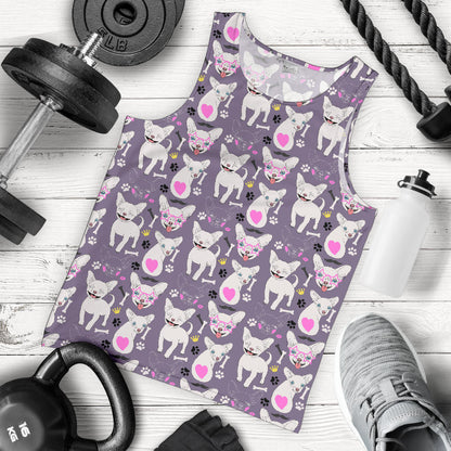 Chihuahua Happy Pattern Men Tank Top