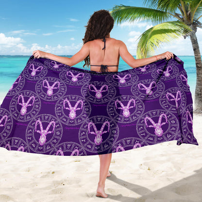 Capricorn Zodiac Pattern Print Design 04 Sarong Pareo Wrap