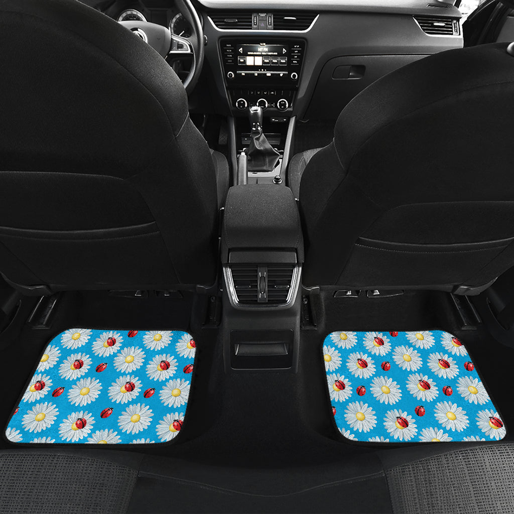 Ladybug with Daisy Themed Print Pattern Car Floor Mats Front Back