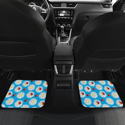 Ladybug with Daisy Themed Print Pattern Car Floor Mats Front Back
