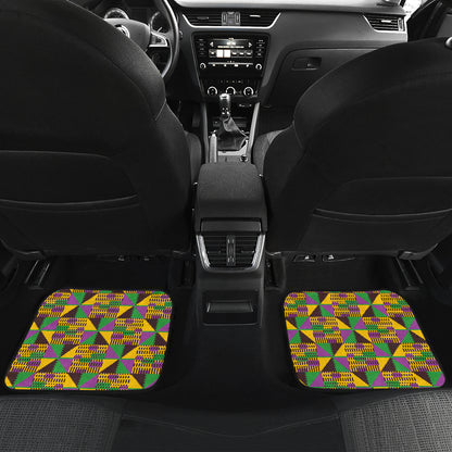 Kente Triangle Design African Print Car Floor Mats Front Back