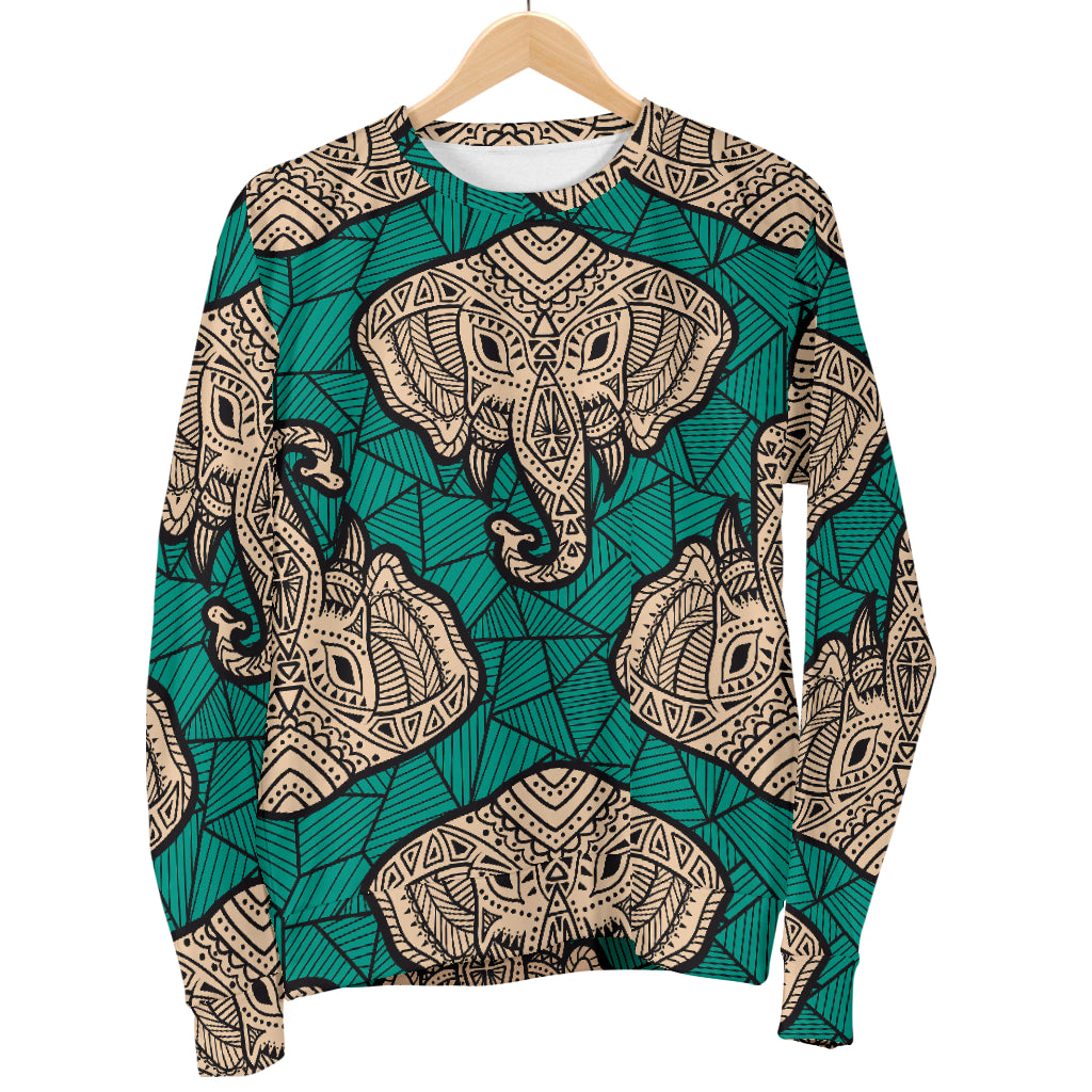 Boho Head Elephant Women Long Sleeve Sweatshirt
