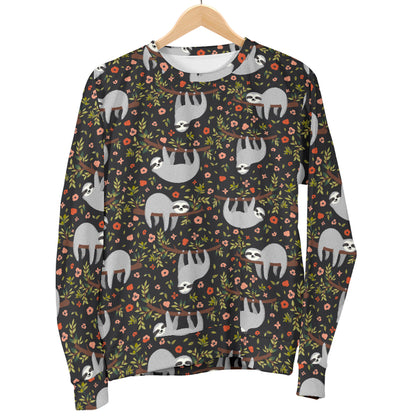 Sloth Cute Design Themed Print Men Long Sleeve Sweatshirt