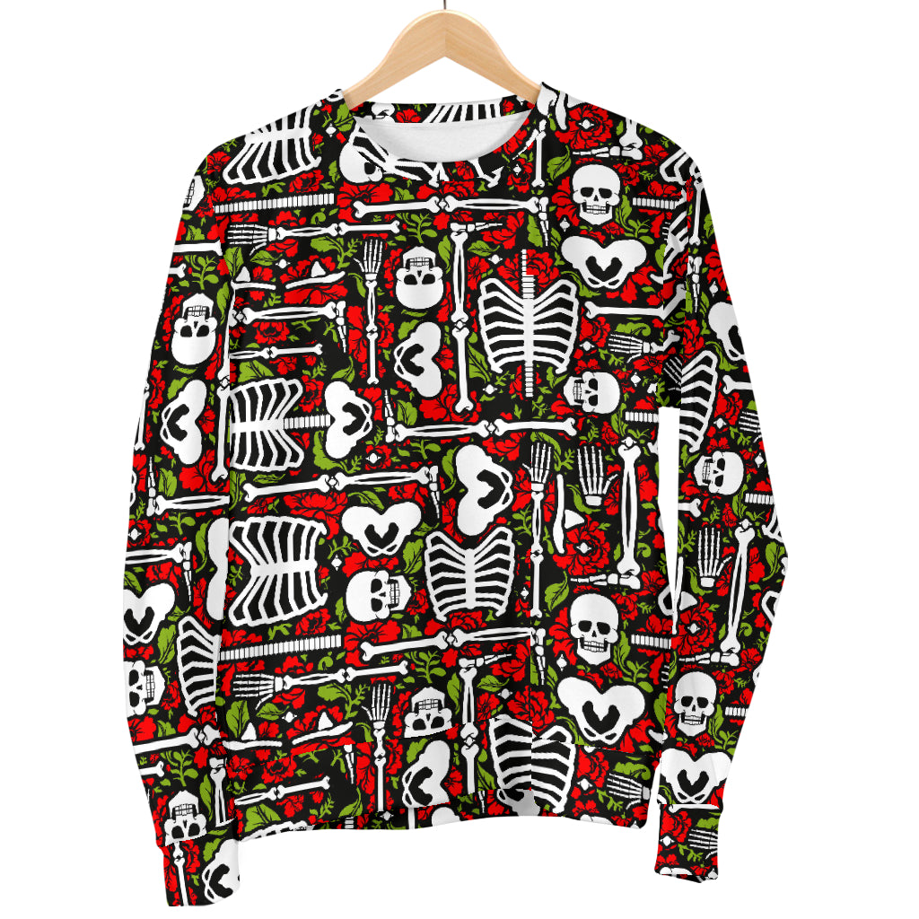 Skeleton Pattern Print Men Long Sleeve Sweatshirt