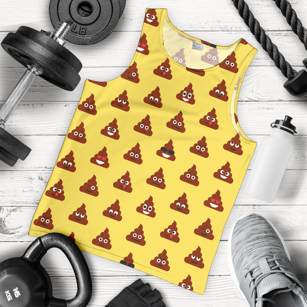 Emoji Poop Print Pattern Men Tank Top