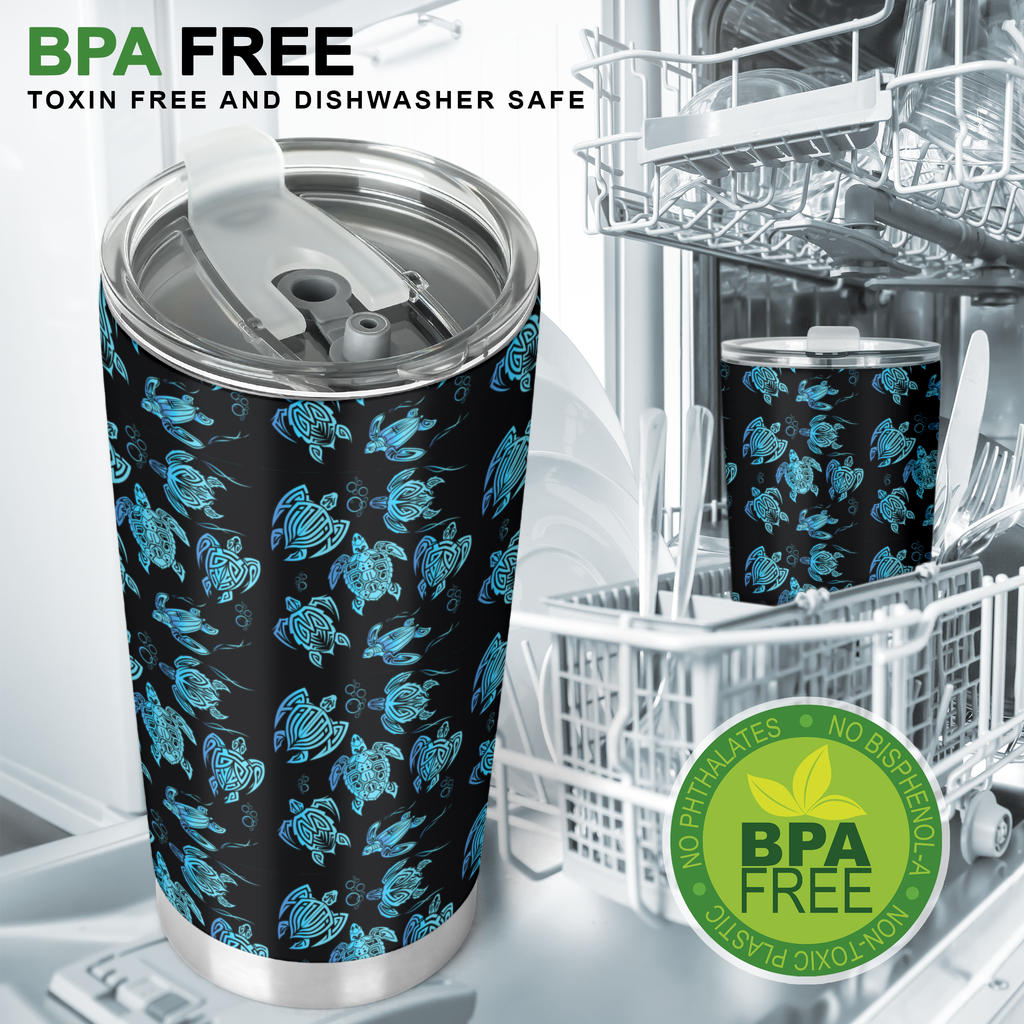 Tribal Turtle Polynesian Themed Design Tumbler