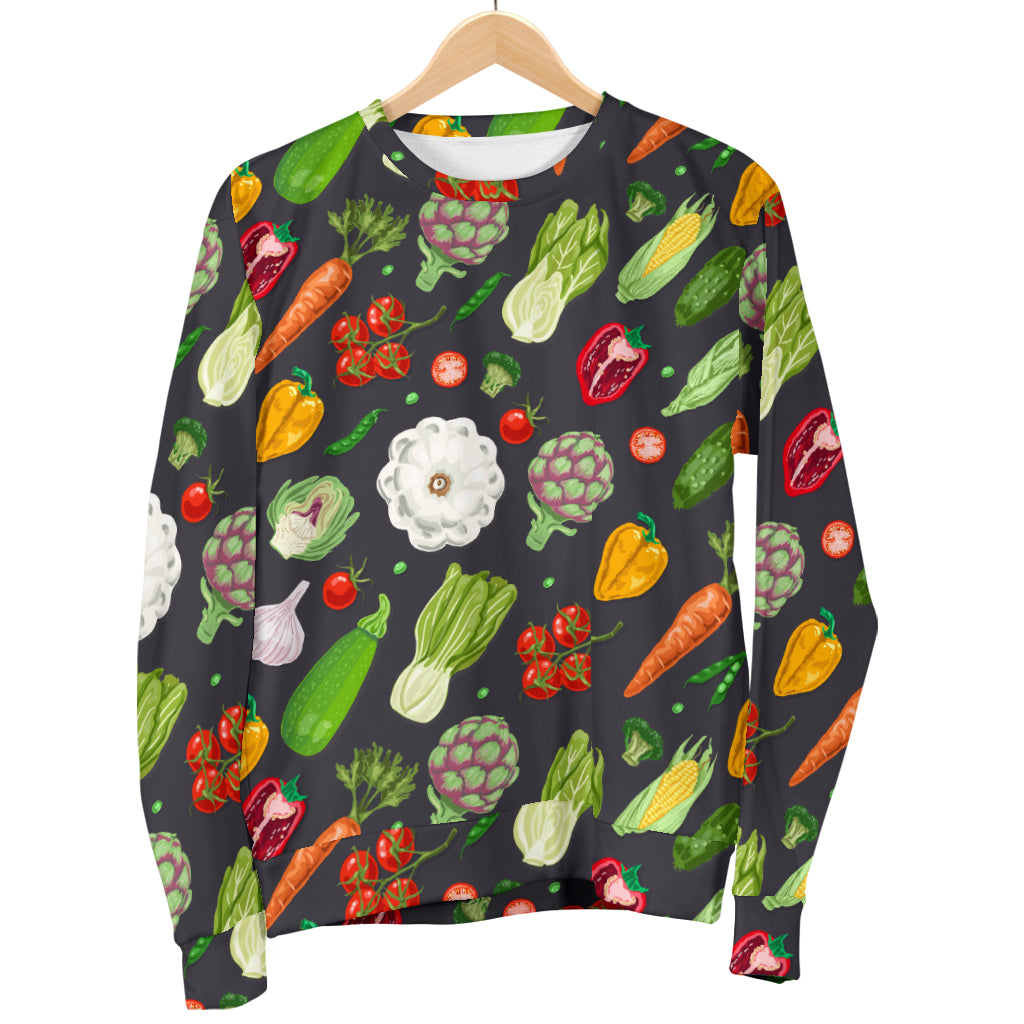 Vegan Pattern Themed Design Print Women Long Sleeve Sweatshirt