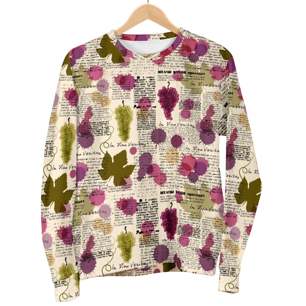 Wine Style Design Print Women Long Sleeve Sweatshirt