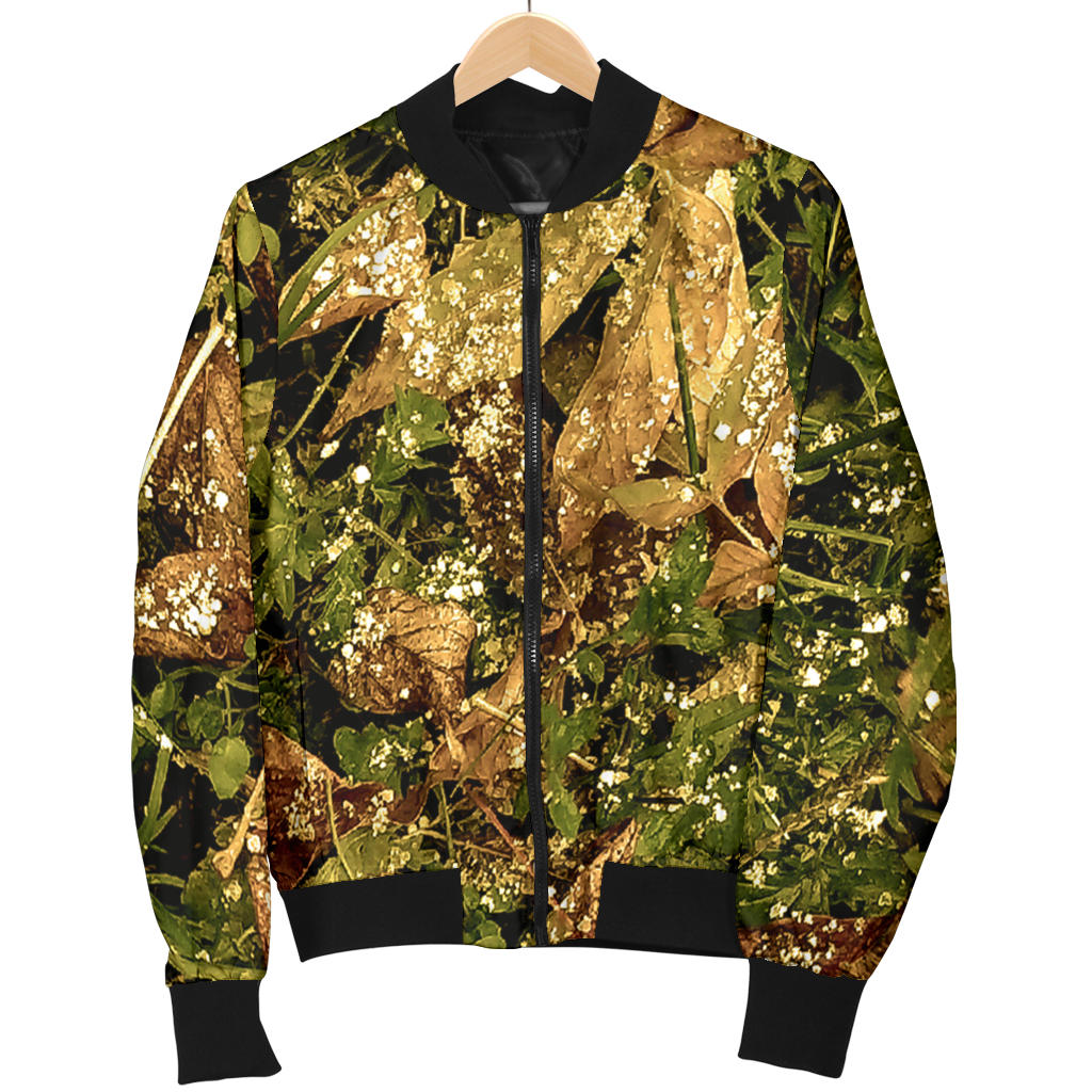 Camo Realistic Tree Forest Texture Print Men Bomber Jacket