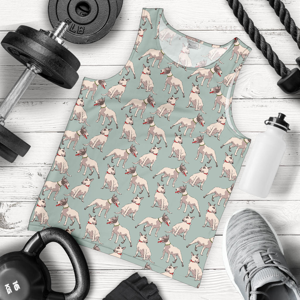 Bull Terrier Cute Print Pattern Men Tank Top