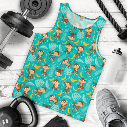 Monkey Happy Design Themed Print Men Tank Top